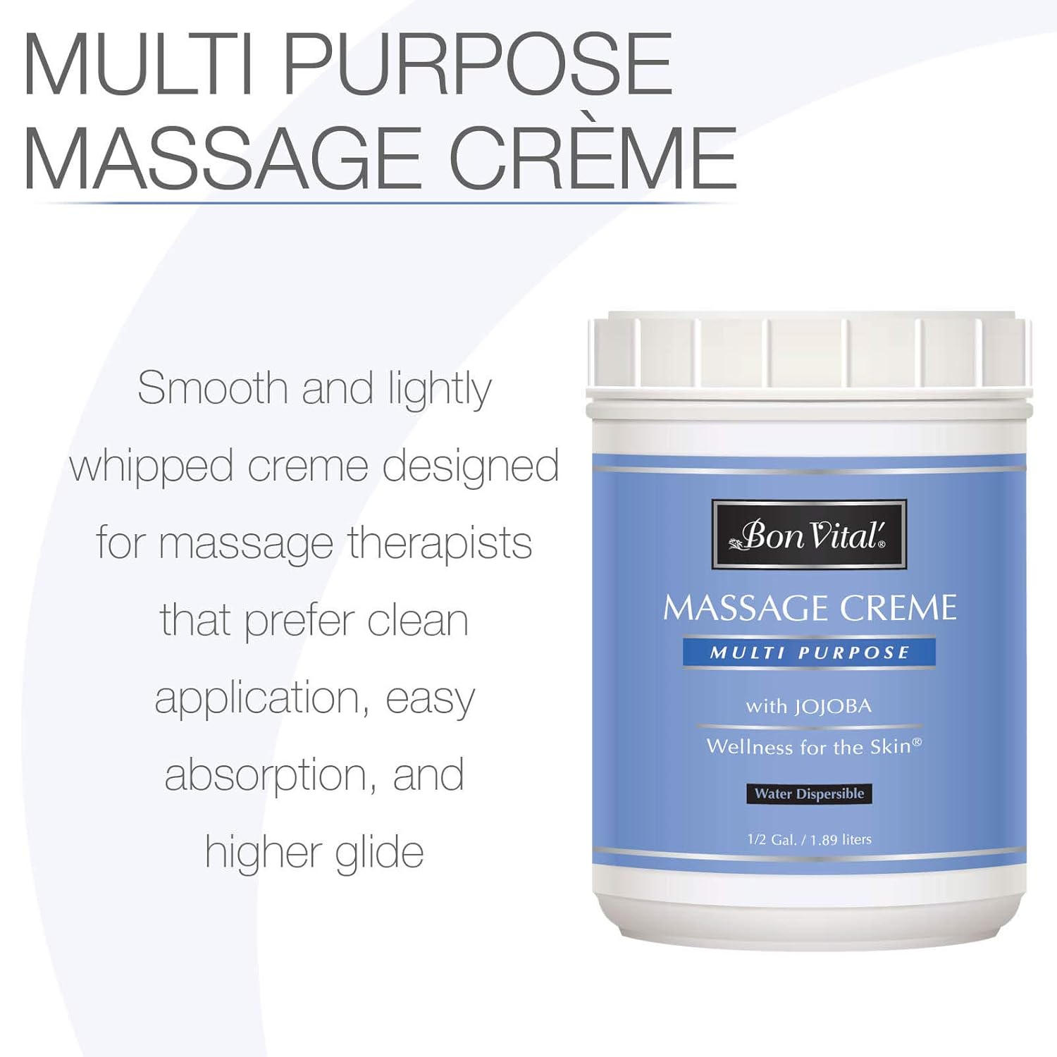 Bon Vital' Multi-Purpose Massage Crème, Professional Massage Cream with Aloe Vera to Relax Sore Muscles, Increase Circulation & Repair Dry Skin, Full Body Massage Moisturizer Cream, 1/2 Gallon Jar: Industrial & Scientific