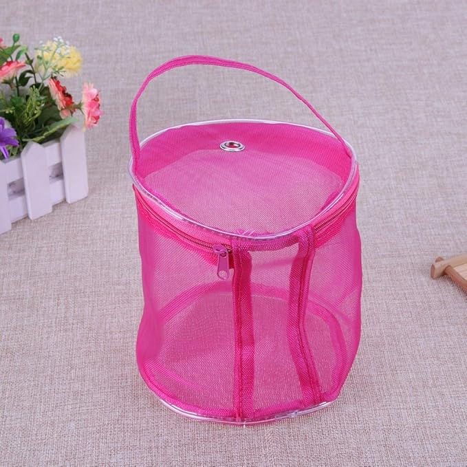 dragonaur Translucent Reißverschluss Woolen Garn-Tasche Organizer Container Größe S rosarot