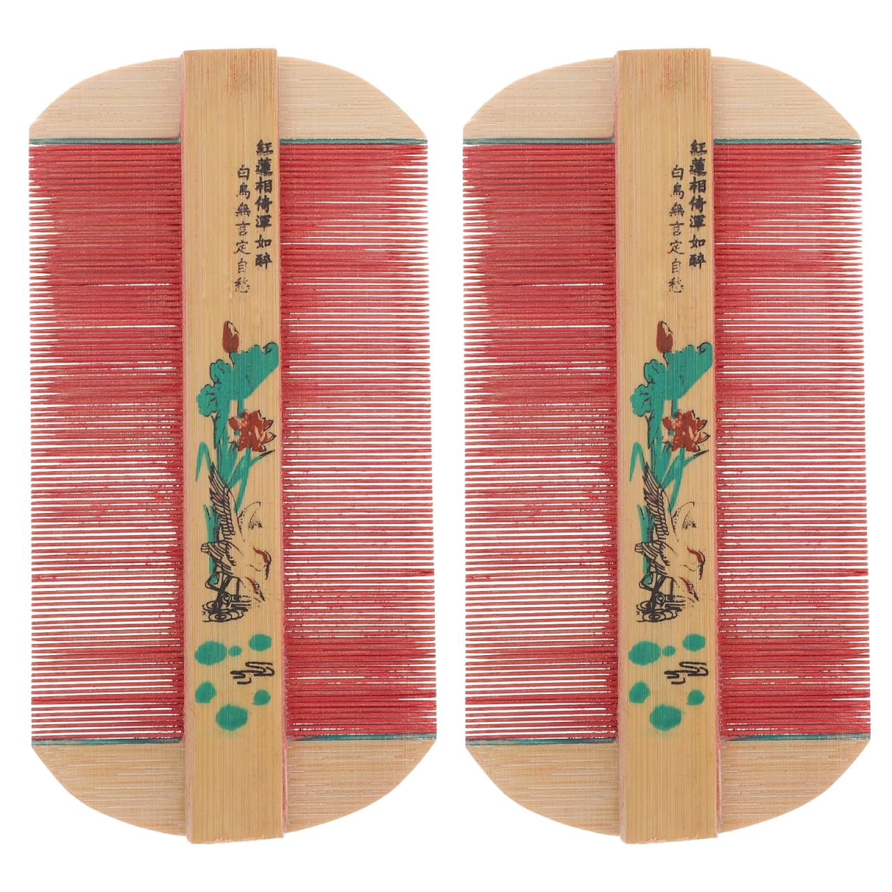 FRCOLOR Double-Sided Wooden Lice Comb with Dense Teeth for Hair Care and Scalp Massage Eco-Friendly Durable Hair Comb for Men and Women 4.3 Inch