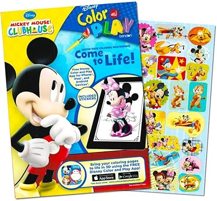 Amazon Com Mickey Mouse 144 Page Coloring And Activity Book With Over 30 Stickers Toys Games