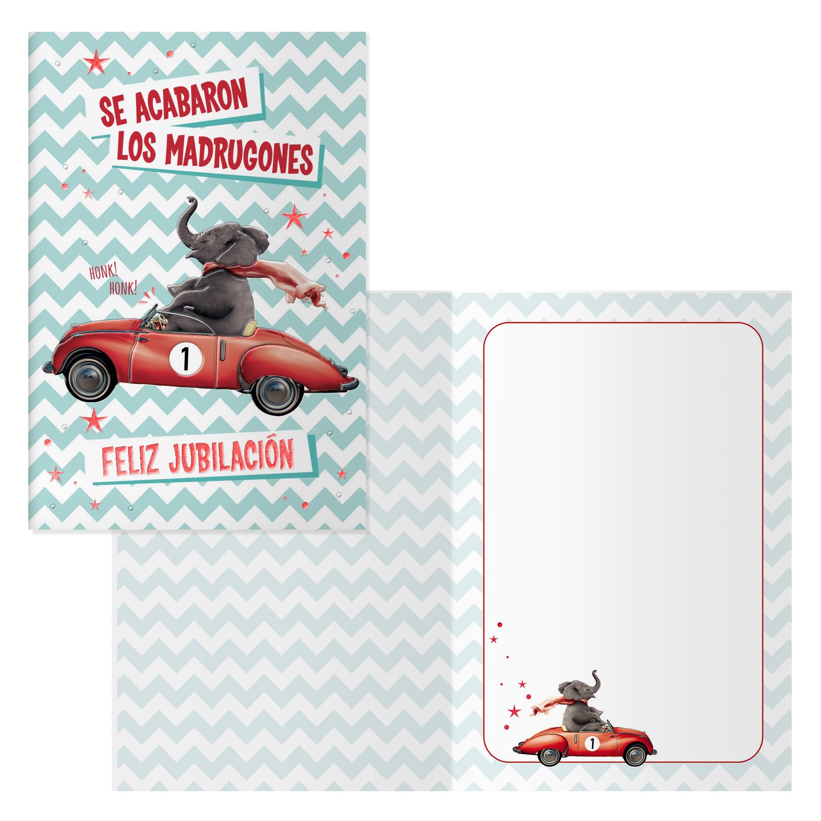 DOHE - Retirement Greeting Cards - Pack of 6 - Size: 11.5 x 17 cm (closed) - Includes envelope to store the card - Elephant Model