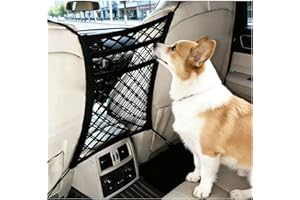 DYKESON Pet Barrier Dog Car Net Barrier with Car Mesh Organizer Baby Stretchable Storage Bag Universal for Cars, SUVs -Easy Install,Safer to Drive with Pets and Children, 3 Layer S