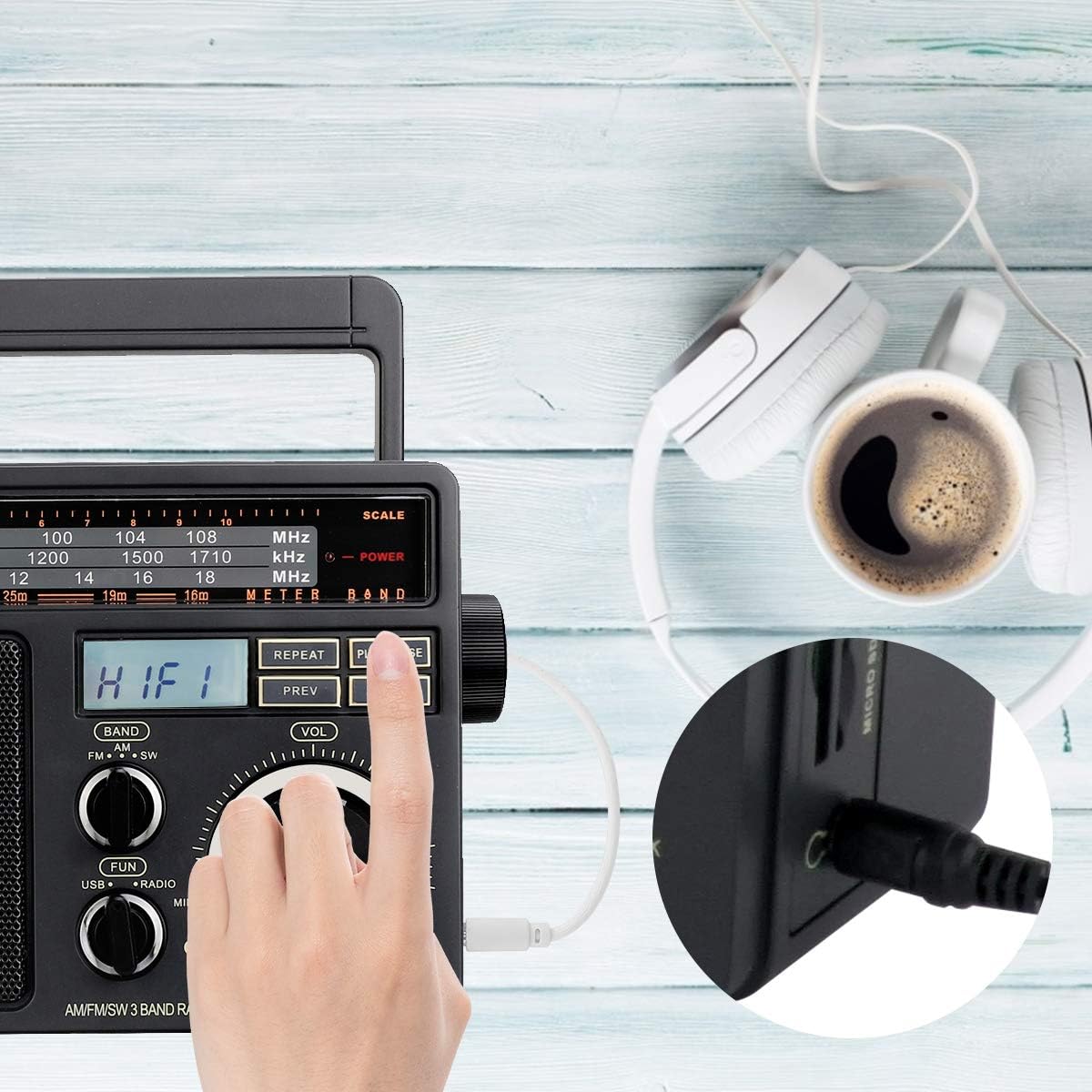Retekess TR618 Shortwave Radio AM FM Radio Portable Transistor Analog Radio MP3 Player with Earphone Jack Operated by 3 D Batteries or AC Power: Home Audio & Theater
