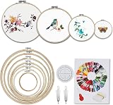 HAUSPROFI Embroidery Starter Kit 50 Colours 7 Bamboo Hoops Kumihimo Disk view 7