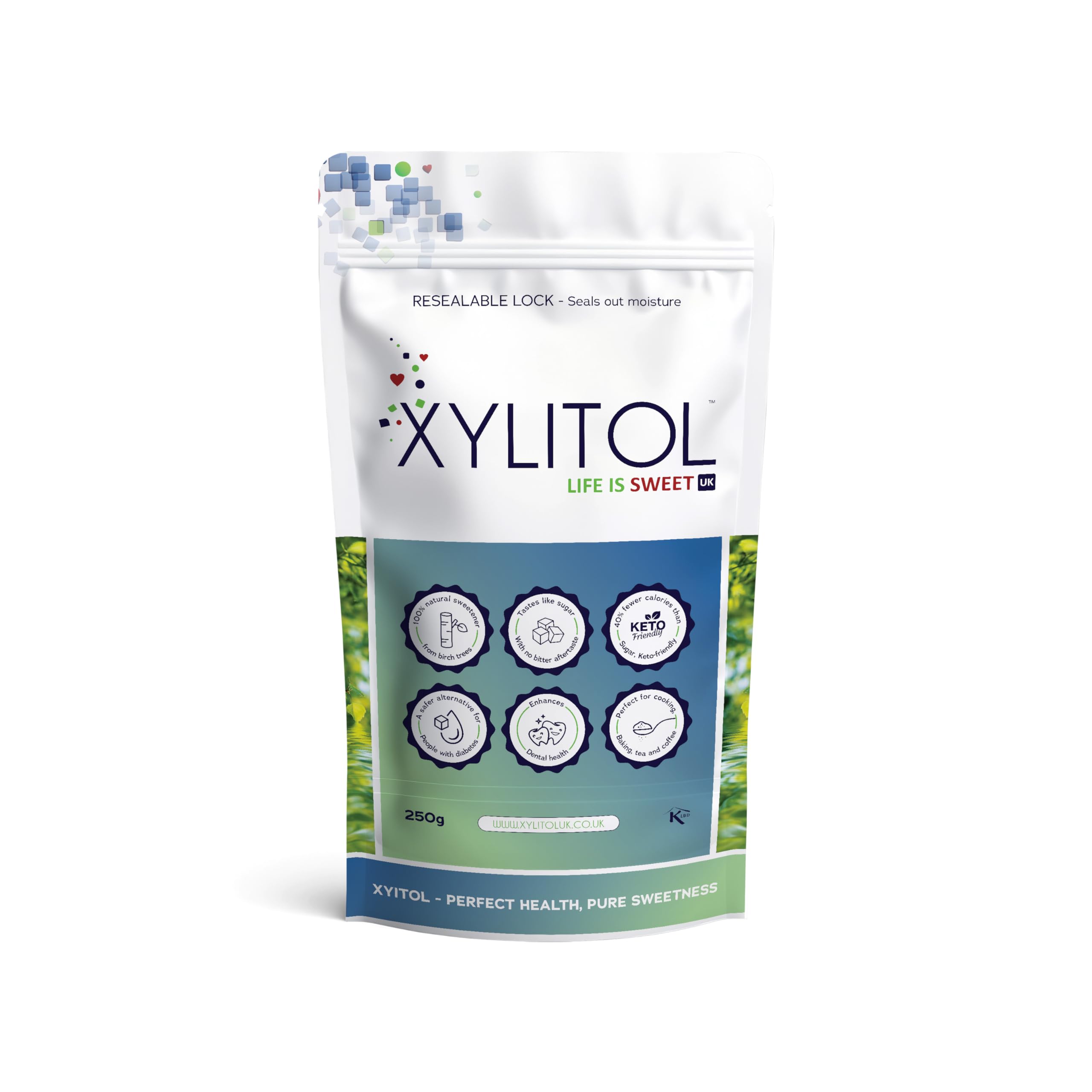 Xylitol Sweetener - 3 x 250Grams Natural Sugar Substitute, Keto Sweetener, Diabetic Sugar, Xylitol Sugar