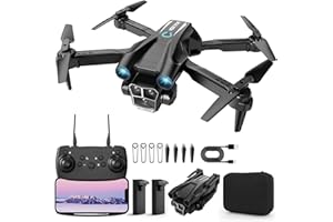 BEIYOQSZ Drone with Camera 1080P HD, Mini Drone for Beginners Kids Adults, RC Quadcopter with 2 Batteries, Carrying Case, Stable Hover, Trajectory Flight, Gravity Control, One Key Take Off/Land, Black