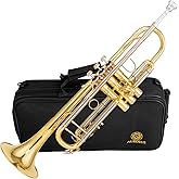 AUROSUS TR710 b flat student trumpet with red gold brass leadpipe | nickel plated stainless pistons 125mm single sheet bell dual braced tuning slide for intermediate musical players