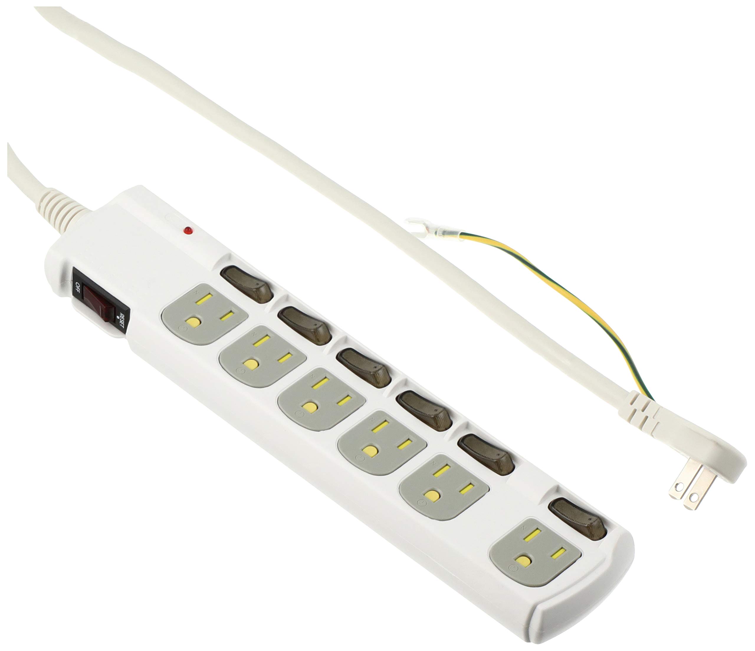 アース 雷ガード個別スイッチ付き節電タップ 6個口1.8mの商品画像