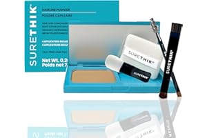SURETHIK 4-in-1 Enhanced Hairline Powder Kit - Conceal Thinning Hair, Root Touch-Up, Highlight Refresher & Eyebrow Enhancer for Men and Women (Blonde)