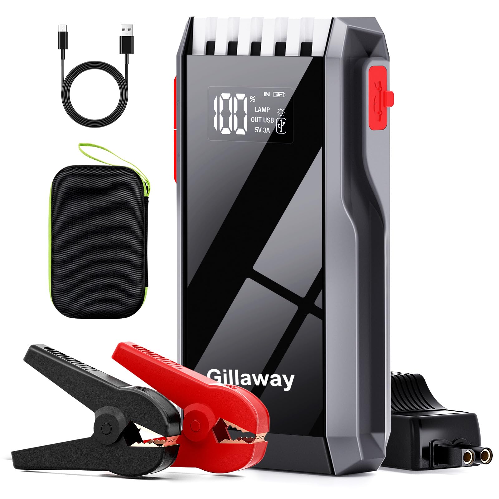 Photo 1 of 012 Jump Starter Battery Pack, 4000A Peak Car Battery Charger Jump Starter for Up to 10.0L Gas or 8.0L Diesel Engine,12V Car Jumper Starter Portable with Full LCD Screen & LED Light & USB