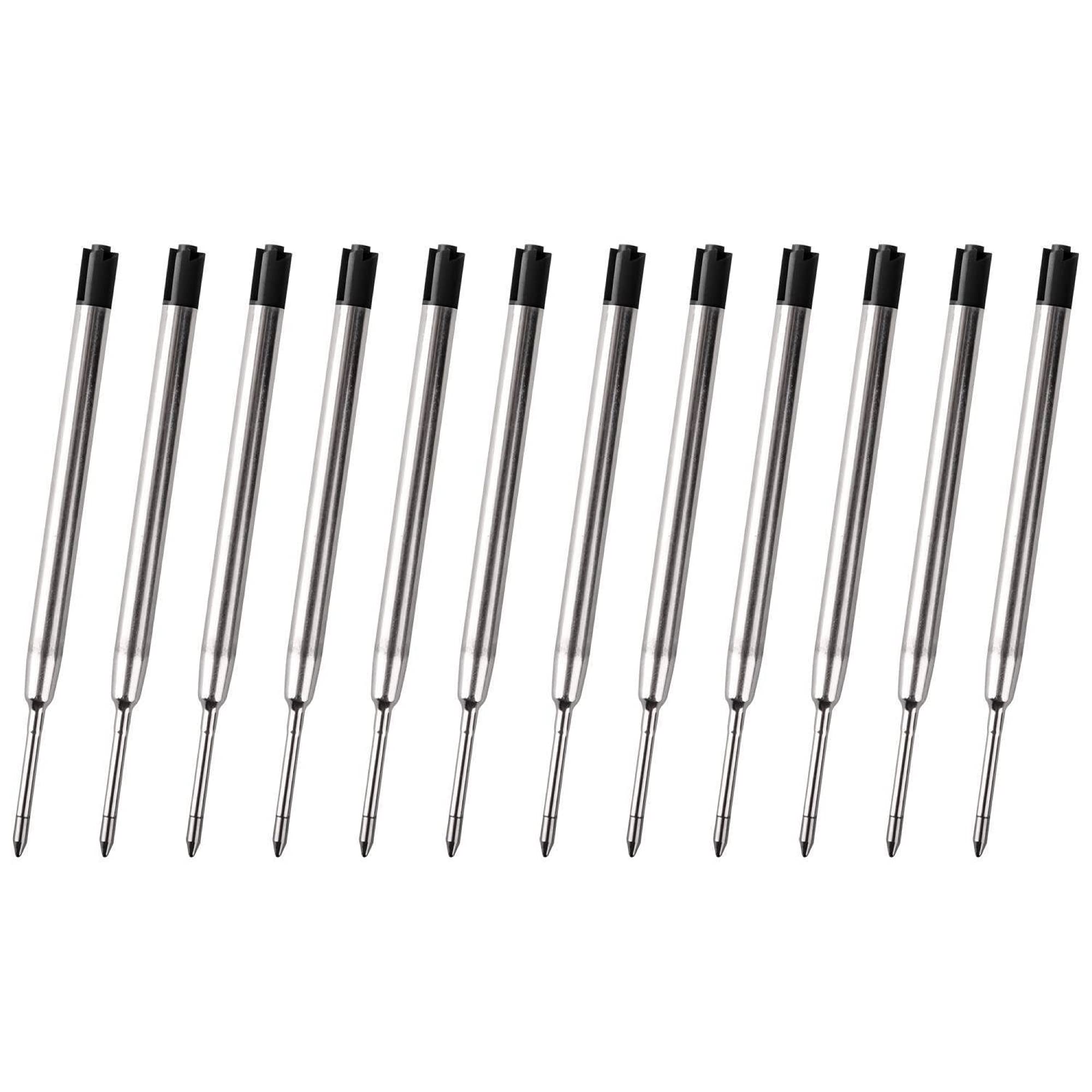 Parker Ballpoint Pen Refills Black Medium Tip (0.7mm) | G2 Style Refills | Smooth Writing & Long-Lasting Ink | Compatible with Parker-Style Pens | 12-Pack