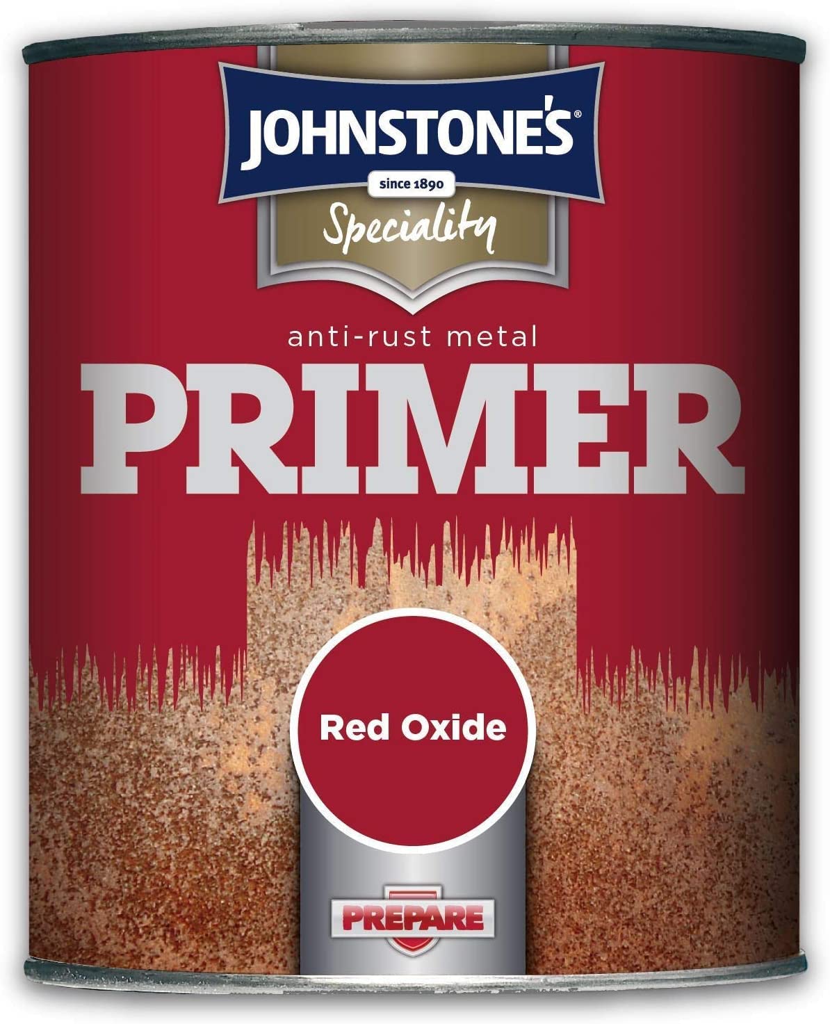 Johnstone's - Speciality Anti-Rust Metal Primer - Red Oxide - Anti Corrosive - Preventing Rust - Suitable for Garden Furniture, Gates & Railings - 8m2 Coverage per Litre - 750ml