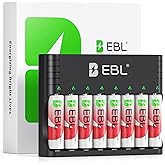 EBL 3000mWh 8 Pack Rechargeable AA Batteries with Charger, 1.5V Pre-Charged Double A Li-thium Battery, 1600 Cycles Long Lasti