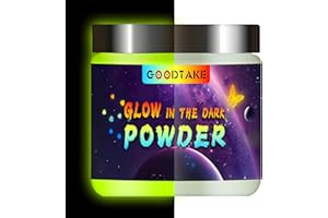 GOODTAKE Glow in The Dark Powder, Neon Yellow Glow Powder, Epoxy Resin Dye Luminous Pigment Powder for Fine Art, DIY Nail Art, Epoxy Resin Colorant, Paint, Cosmetics (Neon Yellow, 2 Ounce)