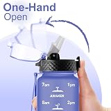 GOPPUS 500ml Kids Water Bottle with Straw Tritan BPA Free Purple view 2