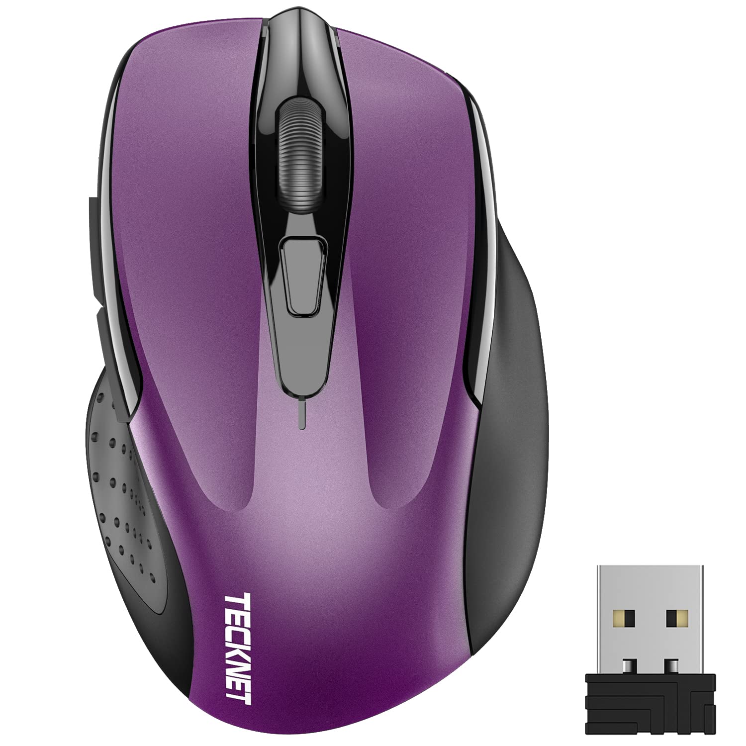 TECKNET Pro Wireless Mouse, 2600 DPI, 2.4G Ergonomic Optical Mouse, Computer Mouse for Laptop, Windows, Chromebook, 6 Button Mouse, 24-Month Battery Life, 5 Adjustment Levels, 36-Month Warranty