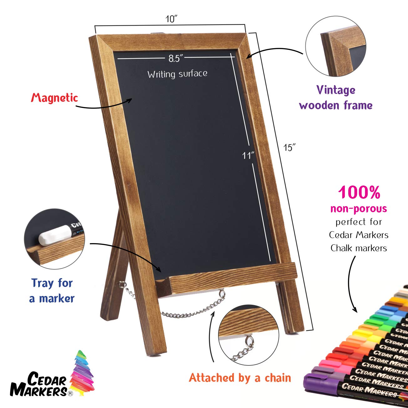 Mini Chalkboard Signs with Chain 15x10 Arc, Festive White Erase Slate Chalk Board Perfect for