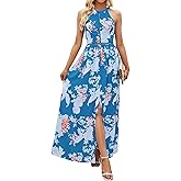 ZESICA Women's Bohemian Floral Printed Wrap V Neck Short Sleeve Split ...