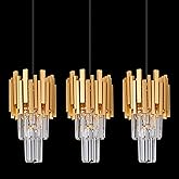 Faibra Gold Crystal Pendant Light Mini Modern Luxury Crystal Pendant Light Perfect for Dining Room, Bedroom, Kitchen, Living 