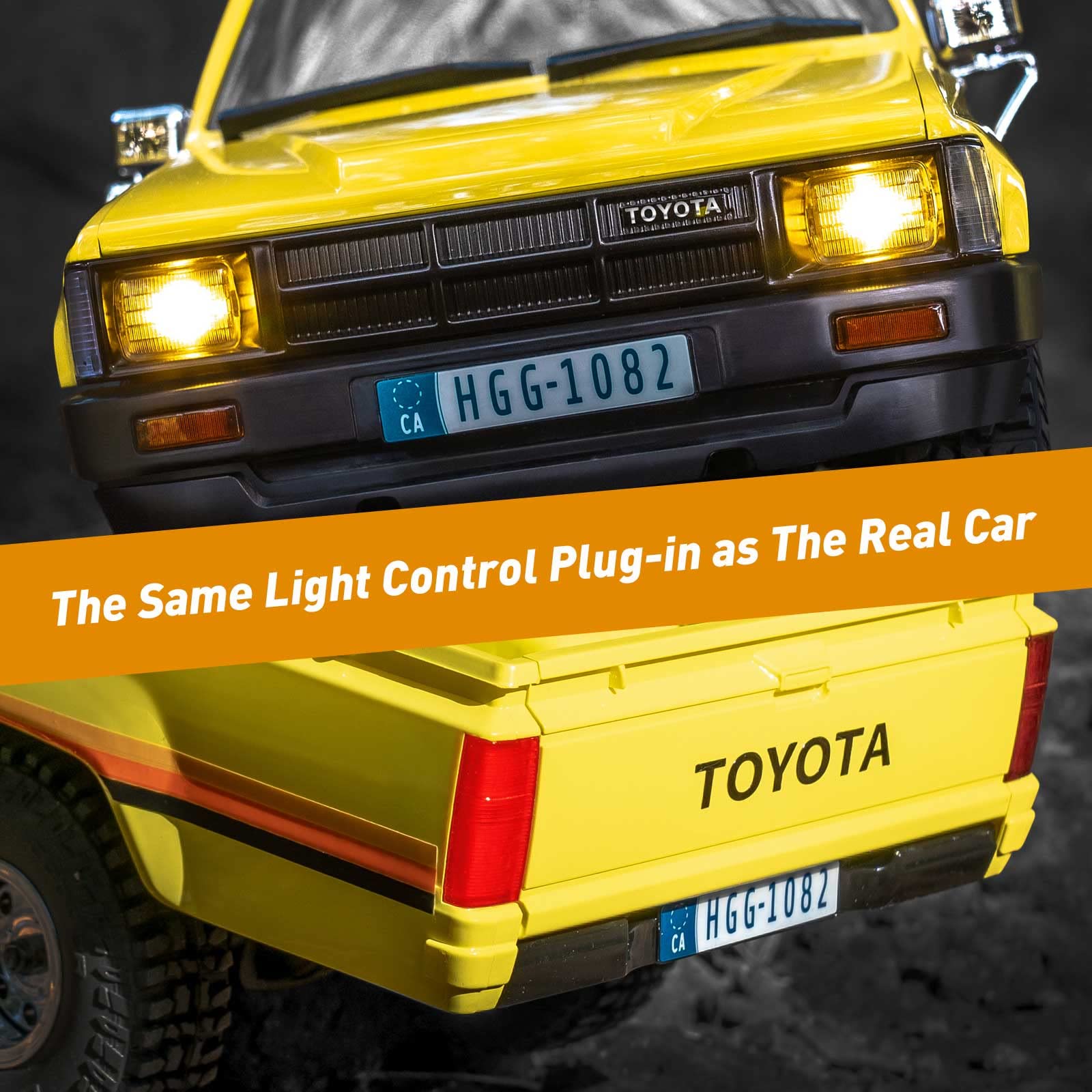 WOWRC FMS 1/18 RC Crawler Hliux 4WD Brushed RTR RC Car Official Licensed Model Car 4WD Hobby RC Crawler RC Car Remote Control Car with LED Lights Vehicle 3-Ch 2.4GHz Transmitter for Adults (HILUX)