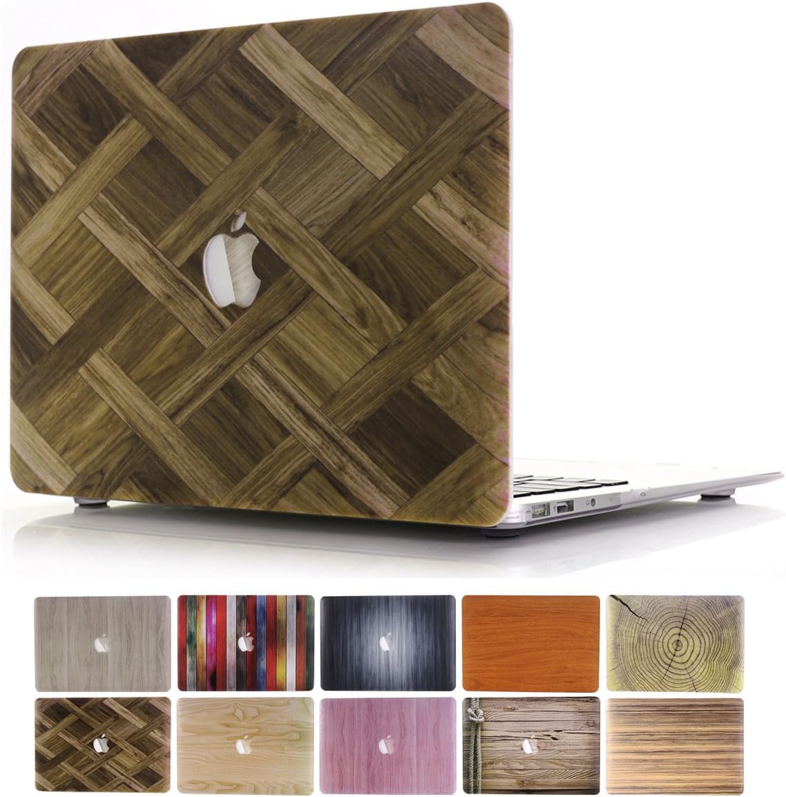MacBook Pro 15 Retina Case, PaypHall 2 in 1 MacBook Pro Protect Case Distinctive Wood Printing Plastic Hard Shell Cover Case for MacBook Pro 15 inch Retina Display Model : A1398 - (Wood-Woven)