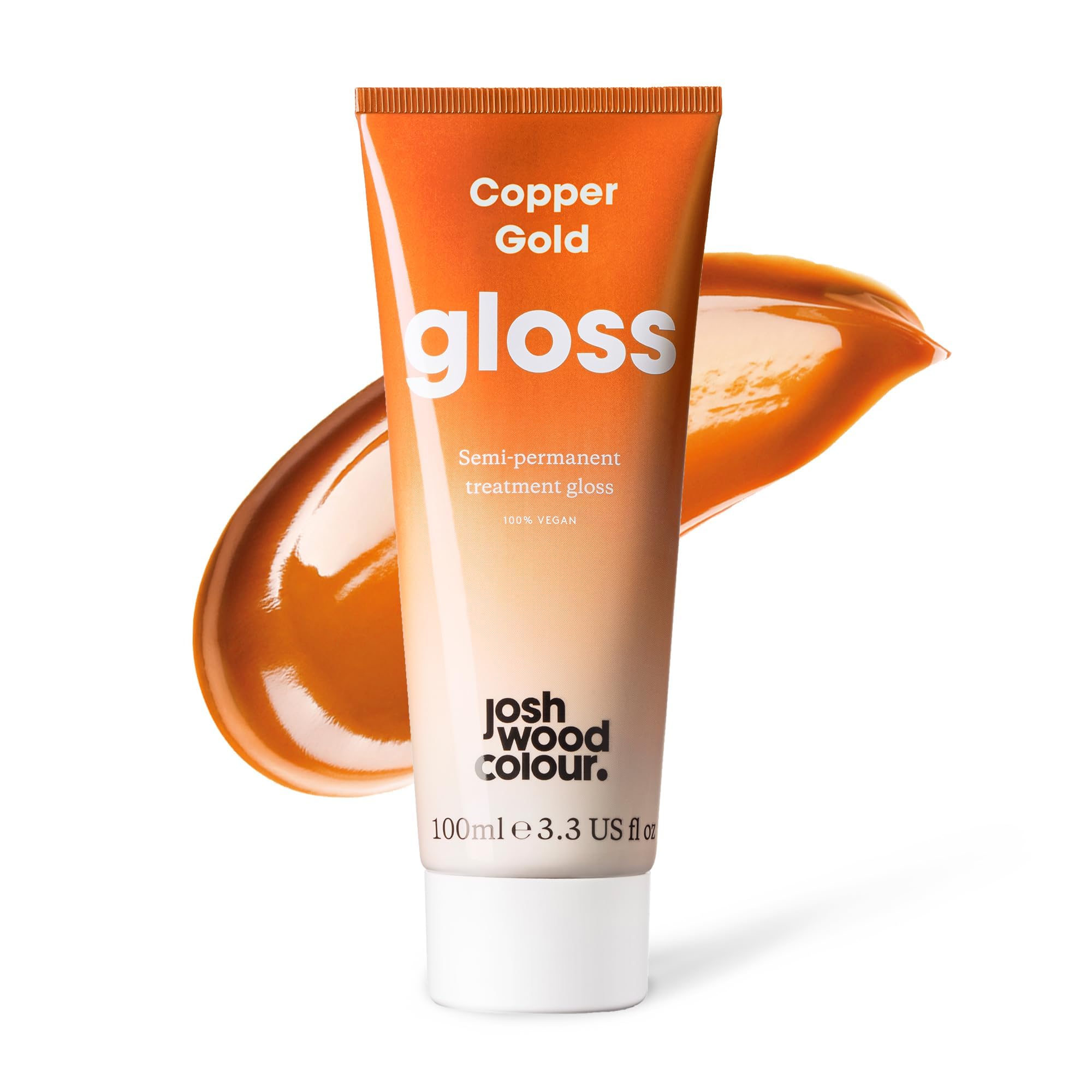 Josh Wood Hair Gloss (Copper) - Semi-permanent gloss, creates strawberry blonde or adds golden tones to light brown hair - Lasts up to 6 washes - 100% Vegan - Cream (100ml)
