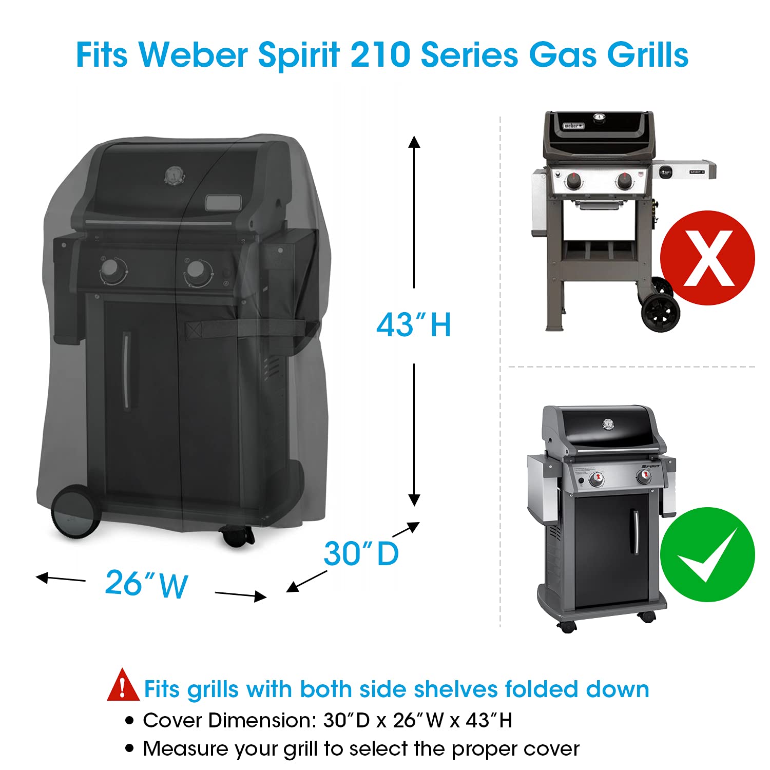 Unicook 30 Inch Grill Cover for er Spirit 210 Gas Grills, Heavy Duty