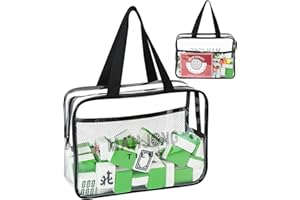 MUOUAKATE Mahjong Tile Bag, Clear PVC Empty Storage Case for American Mahjong Set with Mahjong Cards and Accessories Compartment, Mahjong Tiles Travel Carrying Bags for Mah Jong Lover Gifts, Case Only