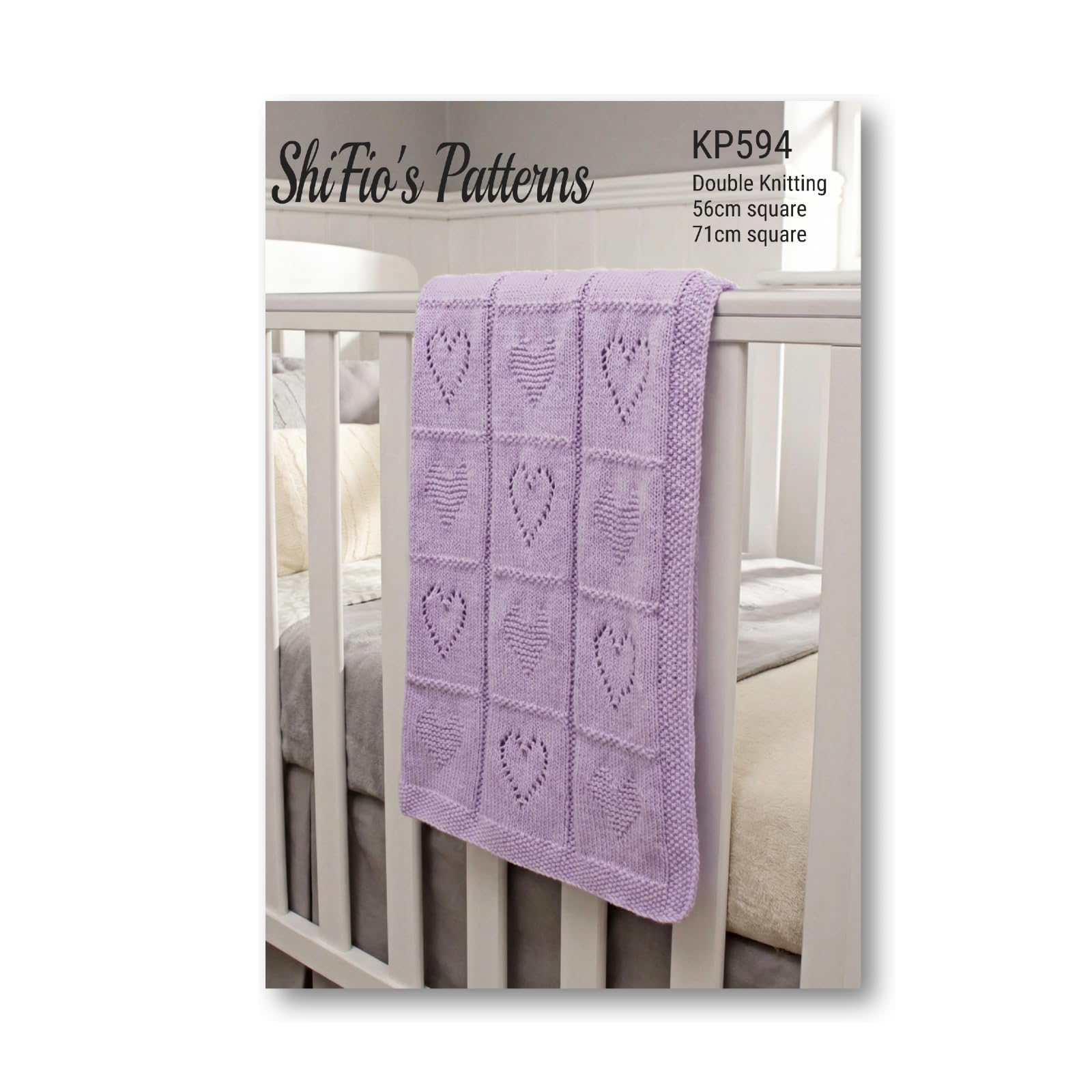 Knitting Pattern for Babies Heart Blanket, 2 Heart Designs in Squares,Baby Afghan Blanket Pattern, Baby Knitting Pattern, Double Knitting Yarn, DK, KP594