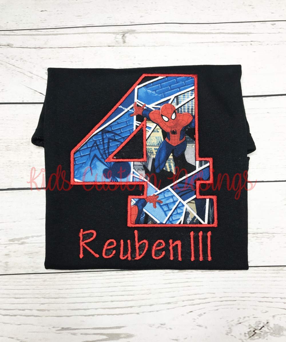 Download Embroidered Spiderman Birthday Shirt Customize With Ages 1 9 And Any Name Tops Tees Clothing Ilsr Org