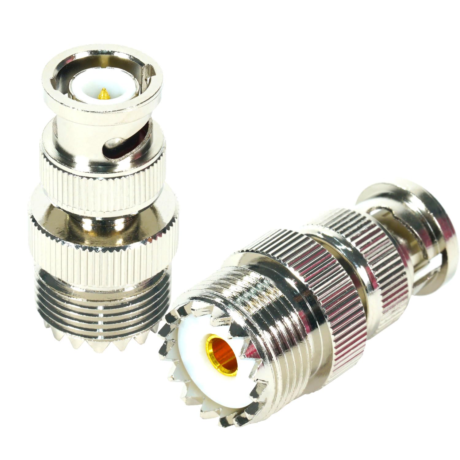 Fohevers 2 Pcs BNC Male Plug to UHF SO239 Female Adapter Coax Cable RF Coax Connector for Ham Radio Antenna Scanner Coaxial Cable