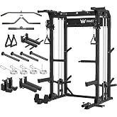 MAJOR FITNESS F22 Power Rack, 1600lbs All-in-One Squat Rack with Dual Pulley System, Heavy-Duty Steel Frame, Attachments &amp; Storage for Home Gym Strength Training