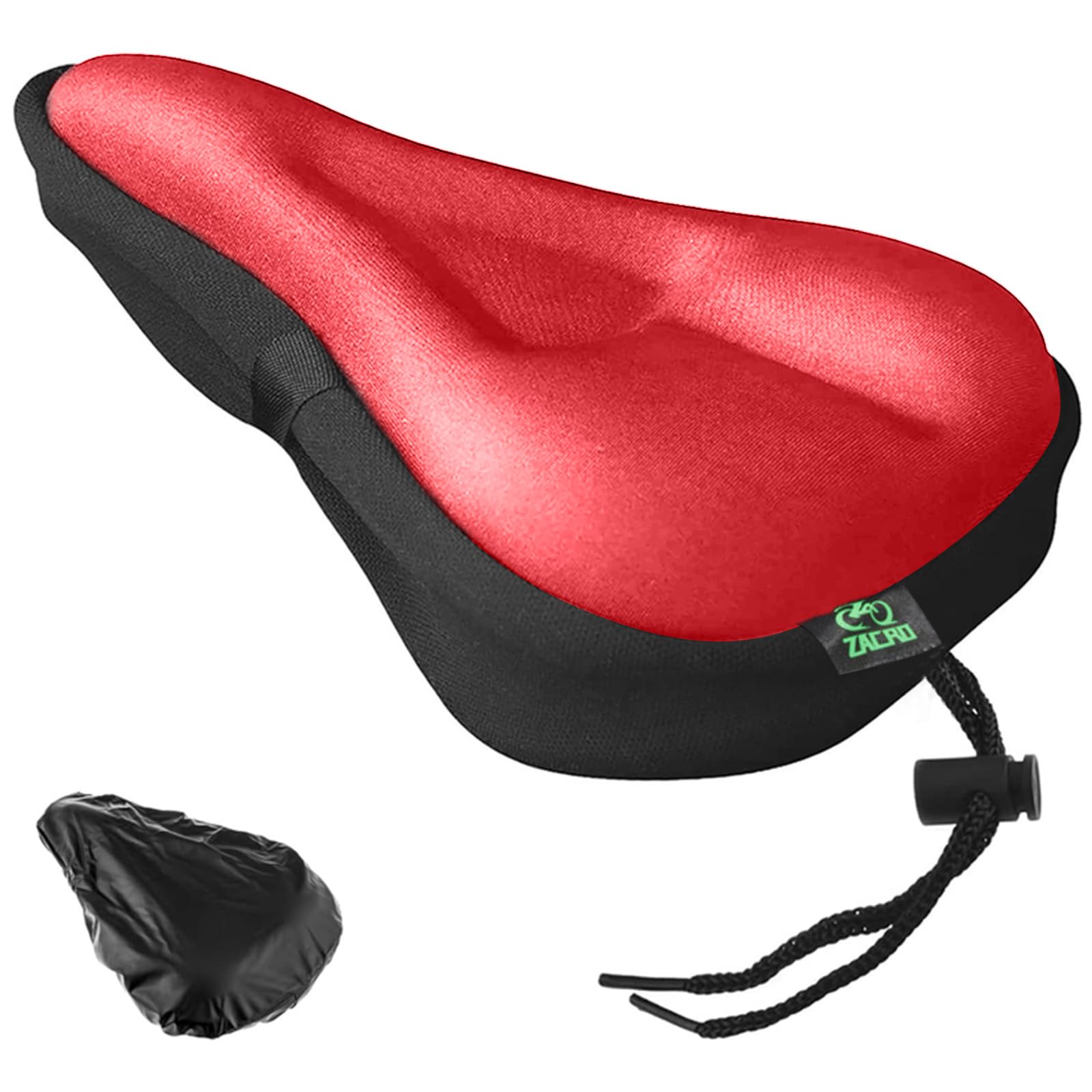 Zacro Gel Bike Seat - Extra Soft Gel Bicycle Seat - Bike Saddle Cushion with Water&Dust Resistant Cover (Black)……