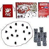 WVD Christmas Magnetic Chess Game, Hues and Cues Board Game, Magnetic Chess Game with Stones, Two Player Chess Magnet Game, E