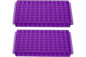 PATIKIL 96 Wells Tube Rack, 2 Pcs Vial Rack Double Panel Centrifuge Tube Holder for Microcentrifuge Tubes 0.2/0.5/1.5/2ml, Pu