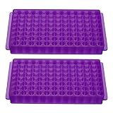 PATIKIL 96 Wells Tube Rack, 2 Pcs Vial Rack Double