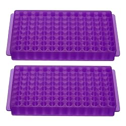 PATIKIL 96 Wells Tube Rack, 2 Pcs Vial Rack Double