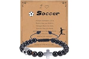 Rnivida Cross Bracelet for Men Soccer Football Basketball Baseball Bracelet Christian Meaningful Gifts