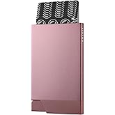 VULKIT Pop up Card Holder Minimalist Credit Card Holder RFID Blocking Slim Metal Card Case for Men or Women (Rose Gold)