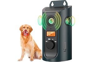 AFDLLDQM Ultrasonic Anti Barking Device for Dogs, Dog Bark Alarm Deterrent Devices with Solar & USB Charging, 3 Modes Dog Barking Silencer up to 50 FT, Stop Dog Barking Control Device, Bark Box