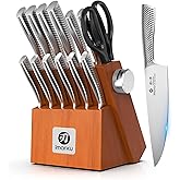 imarku Knife Set, 14 Piece Premium Japanese High-Carbon Stainless Steel Knife Block Set, Ultra-Sharp Kitchen Knife Set with Sharpener, Ideal Home Cooking Gift for Women