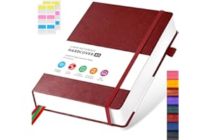 FOCUS DAY Lined Thick Journal Notebook for Writing Women Men, 320 Pages, Medium 5.7 inches x 8.4 inches, Hardcover Leather No