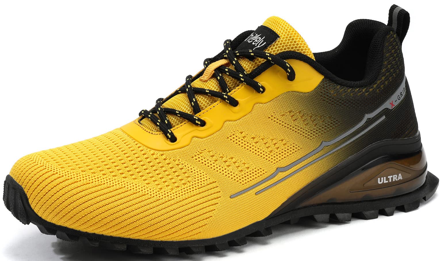Photo 1 of ikunka Men's Fashion Sneakers Lightweight Breathable Walking Shoes Tennis Cross Training Shoe Non Slip Trail Running Shoes?Ginger Yellow 9?