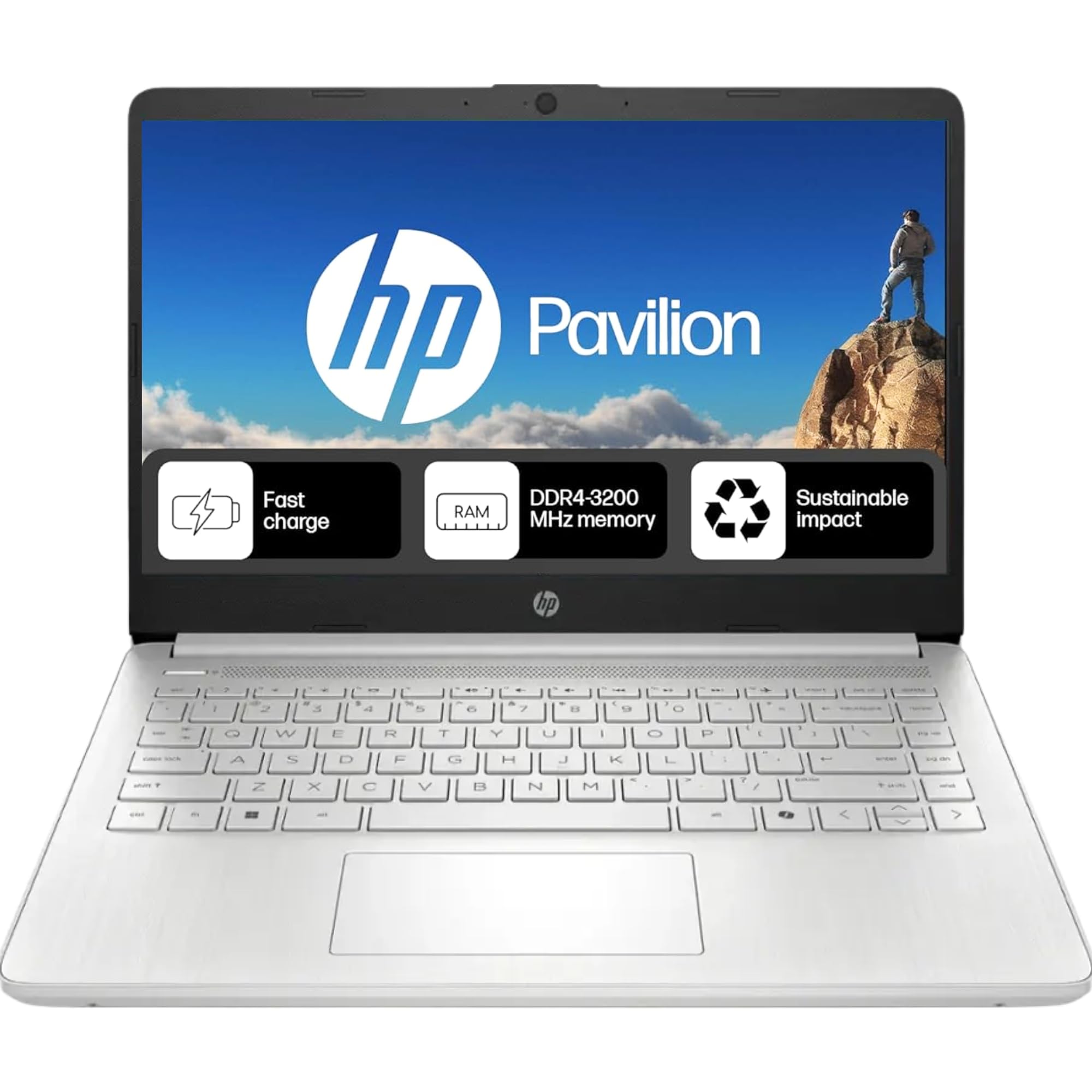 HP 2025 Everyday Laptop | Free Office 365 | Intel Quad-Core Processor | 11.5 HRs Battery | 1TB Cloud Storage with 64GB SSD and 64GB External, 8GB RAM | Copilot AI Windows 11 w/o Mouse