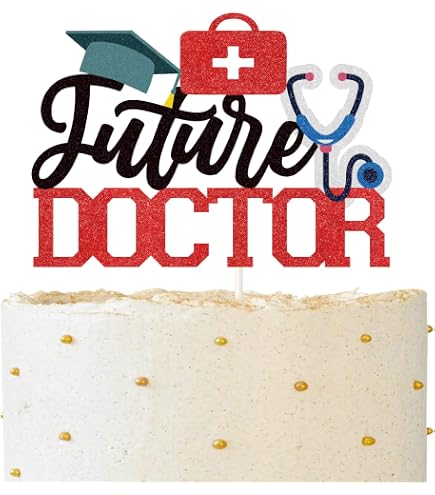 Congratulations MD Cake Topper Schwarz-Gold – Für Doktor-Abschluss, Mediziner & Abschlussfeiern