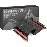 LINKUP PCIE 5.0 Riser Cable | for Vertical GPU Mount | Right Angle | Graphics Card GPU Ready | Usable with PCIe 4.0 &amp; RX 9070/ RTX5090 | 40cm (Total Length: 44cm)
