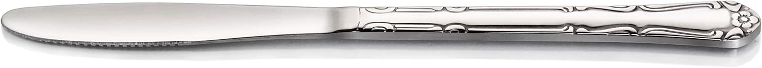 New Star Foodservice 58628 Rose Pattern, 18/0 Stainless Steel, Dinner Knife, 8.5-Inch, Set of 12: Kitchen & Dining
