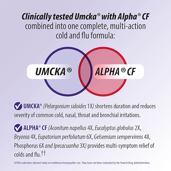 NATURE’S WAY UMCKA COLD AND FLU RELIEF SYRUP, FEVER*, SORE THROAT, COUGH, CONGESTION, BODY ACHES*, HOMEOPATHIC, PHENYLEPHRINE FREE, 0.05% ALCOHOL, BERRY FLAVORED, 4 FL OZ (PACKAGING MAY VARY)