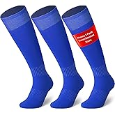 Ninsone 3 Pairs Soccer Baseball Sock, Youth Men and Women Knee High Softball Football Socks for Sports