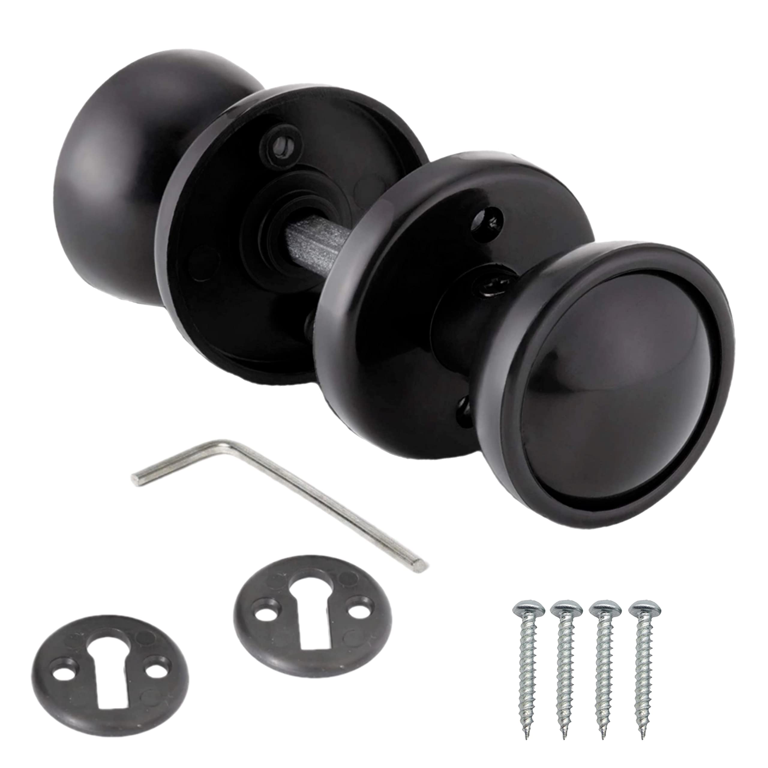 EAI Plastic Mortice Knob for Doors Sheds Cabinets 50mm Black